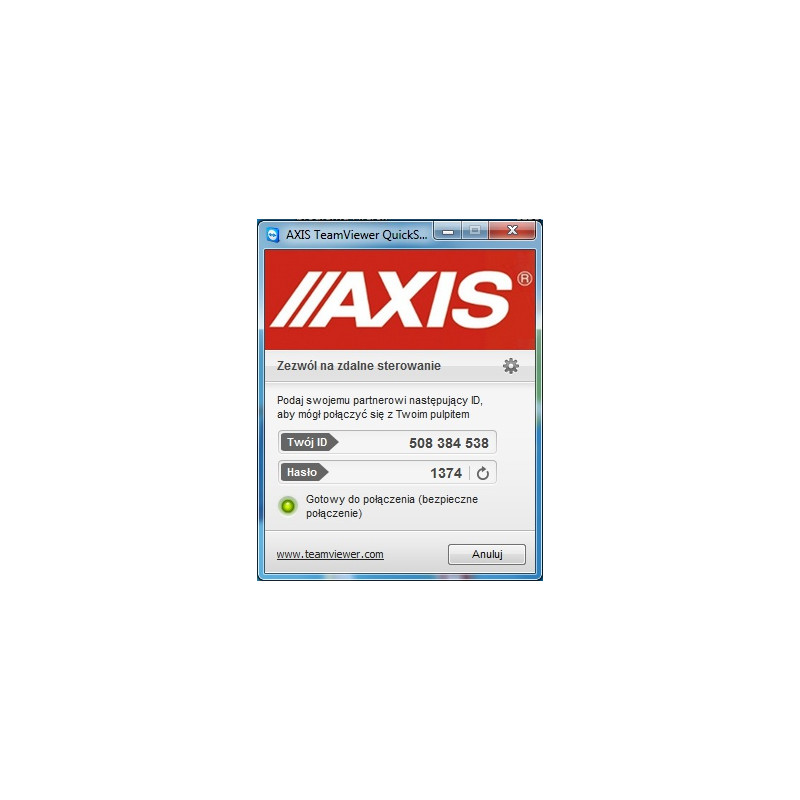 AXIS pomoc (program serwisowy)